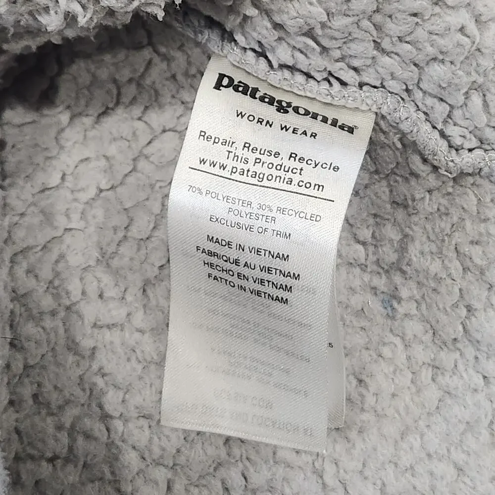 Patagonia Womens M Medium Los Gatos White Fleece Fluffy‎ Jacket 1/4 Zip Outdoors